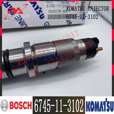 6745-11-3102 injetor de combustível do motor de Diesel SAA6D114E-3 da máquina escavadora de KOMATSU PC300-8 6745-11-3100 6745-11-3102