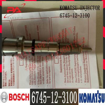 6745-12-3100 injetor de combustível diesel 6745-12-3100 do motor de KOMATSU PC300-8 PC300LC-8 PC350LC-8 D65EX-15E0 0445120236